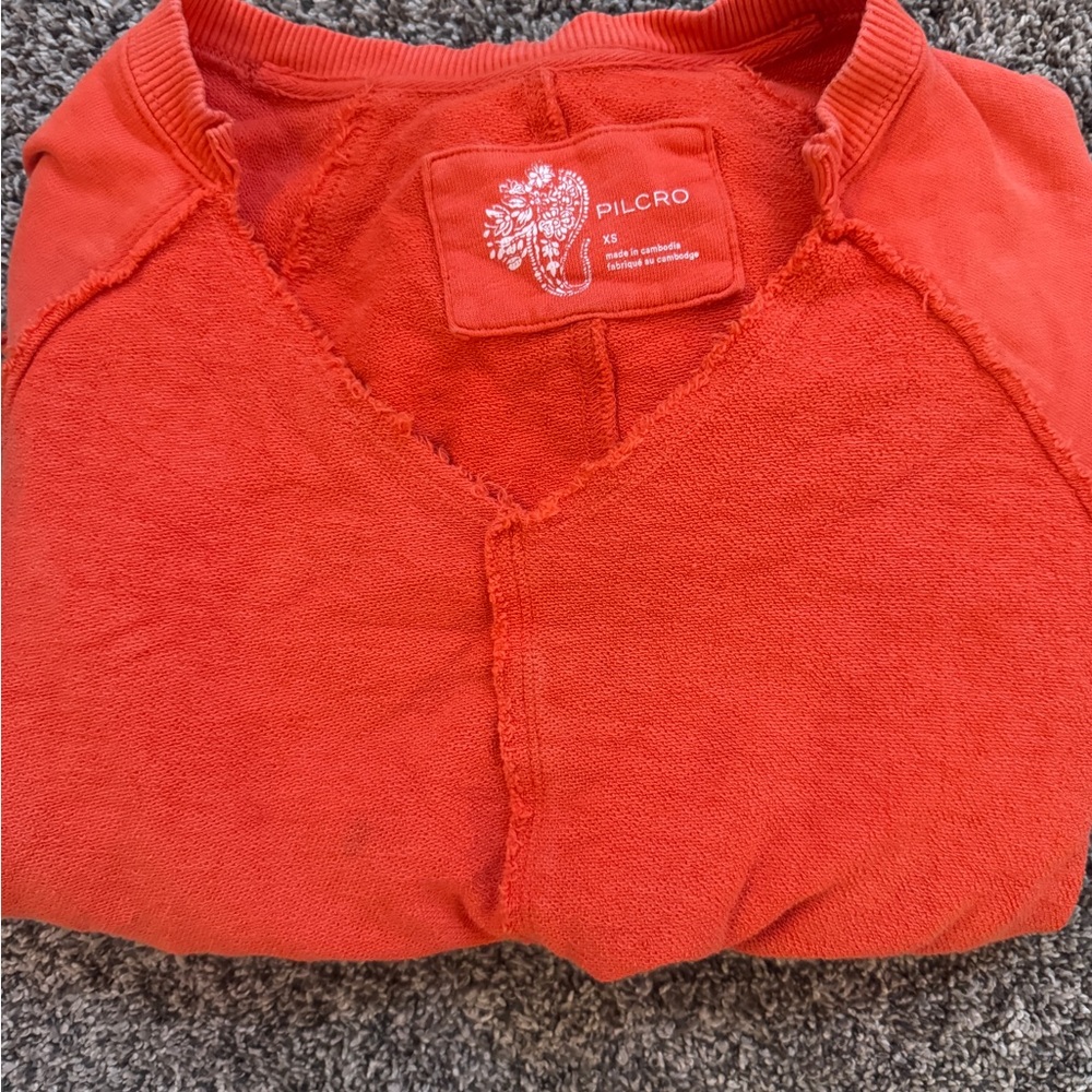 Anthropology Vibrant Orange Knit Top/crew neck